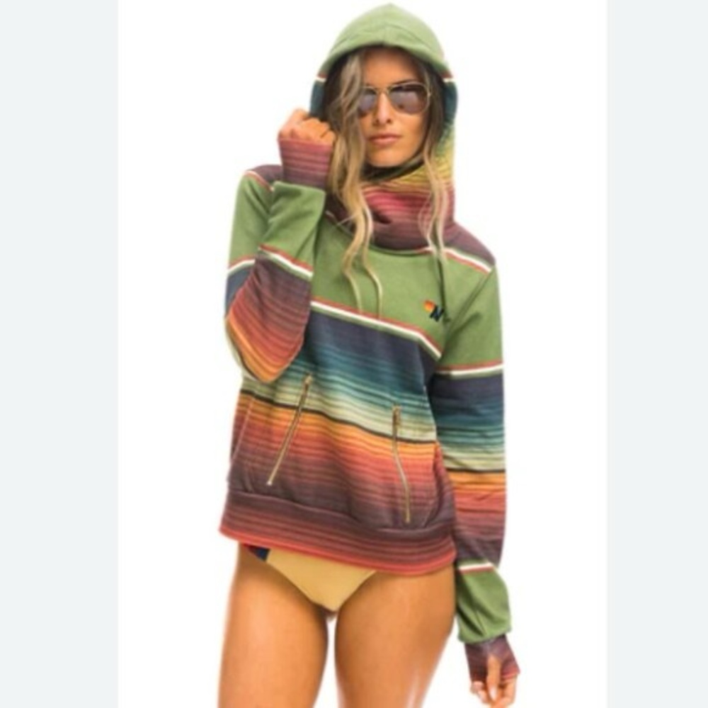 Aviator Nation Serape Bolt Jungle Green Ninja Hoodie & Sweatpants